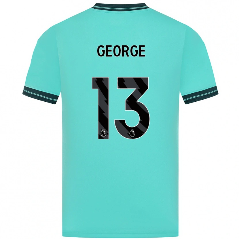 Danxen Hombre Camiseta Harry George #13 Celeste Verde 2ª Equipación 2025/26 La Camisa México