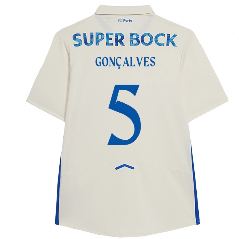 Danxen Hombre Camiseta Martim Gonçalves #5 Blanco Azul Equipación Tercera 2025/26 La Camisa México