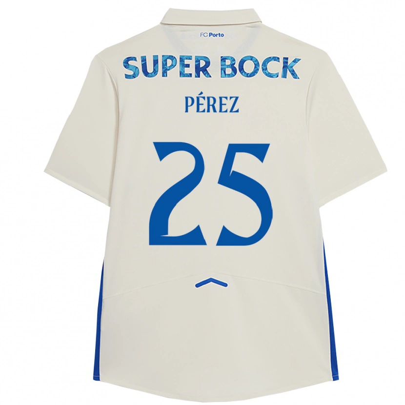 Danxen Hombre Camiseta Tomás Pérez #25 Blanco Azul Equipación Tercera 2025/26 La Camisa México