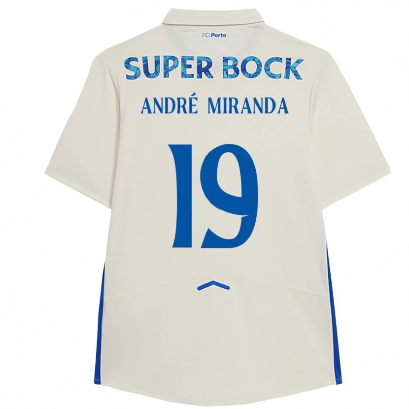 Danxen Hombre Camiseta André Miranda #19 Blanco Azul Equipación Tercera 2025/26 La Camisa México
