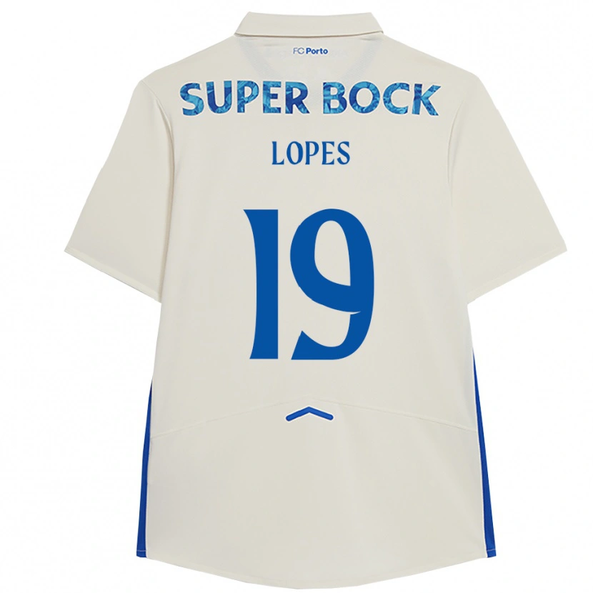 Danxen Hombre Camiseta João Lopes #19 Blanco Azul Equipación Tercera 2025/26 La Camisa México