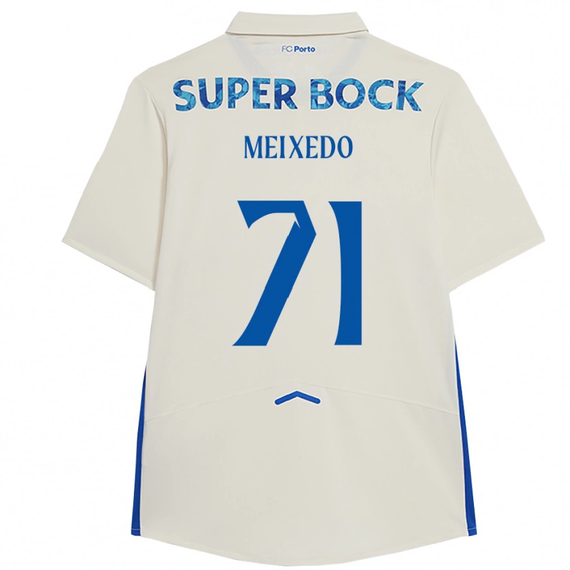 Danxen Hombre Camiseta Francisco Meixedo #71 Blanco Azul Equipación Tercera 2025/26 La Camisa México