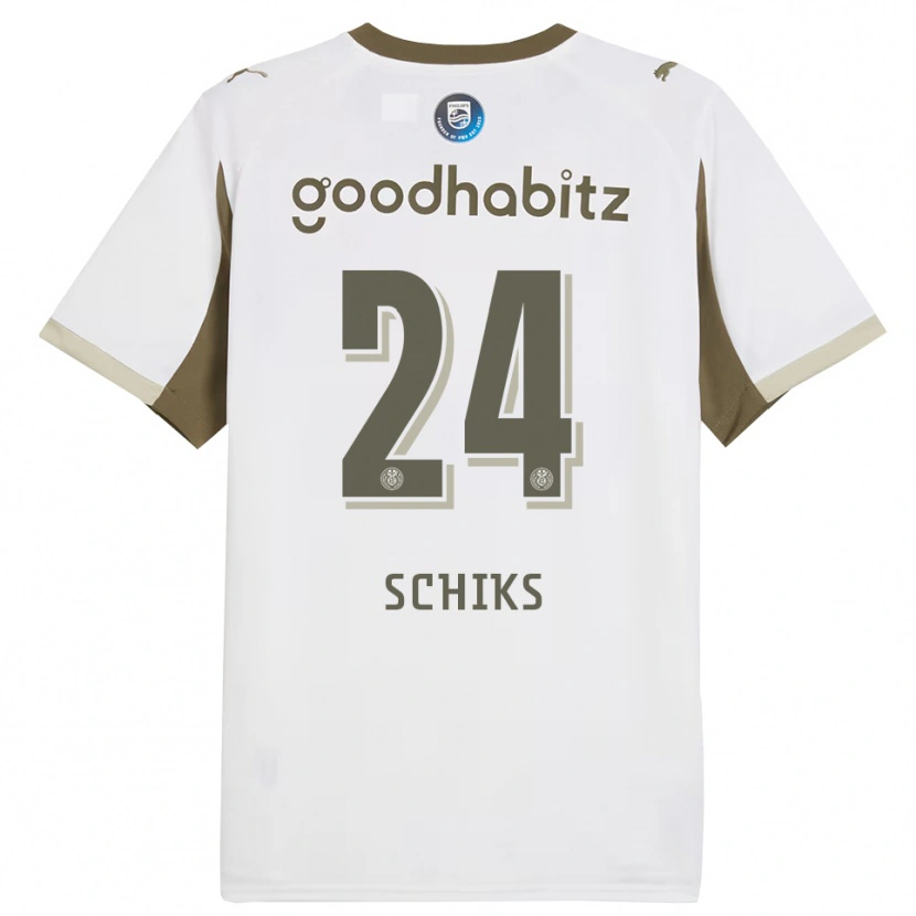 Danxen Hombre Camiseta Niek Schiks #24 Blanco Gris Equipación Tercera 2025/26 La Camisa México