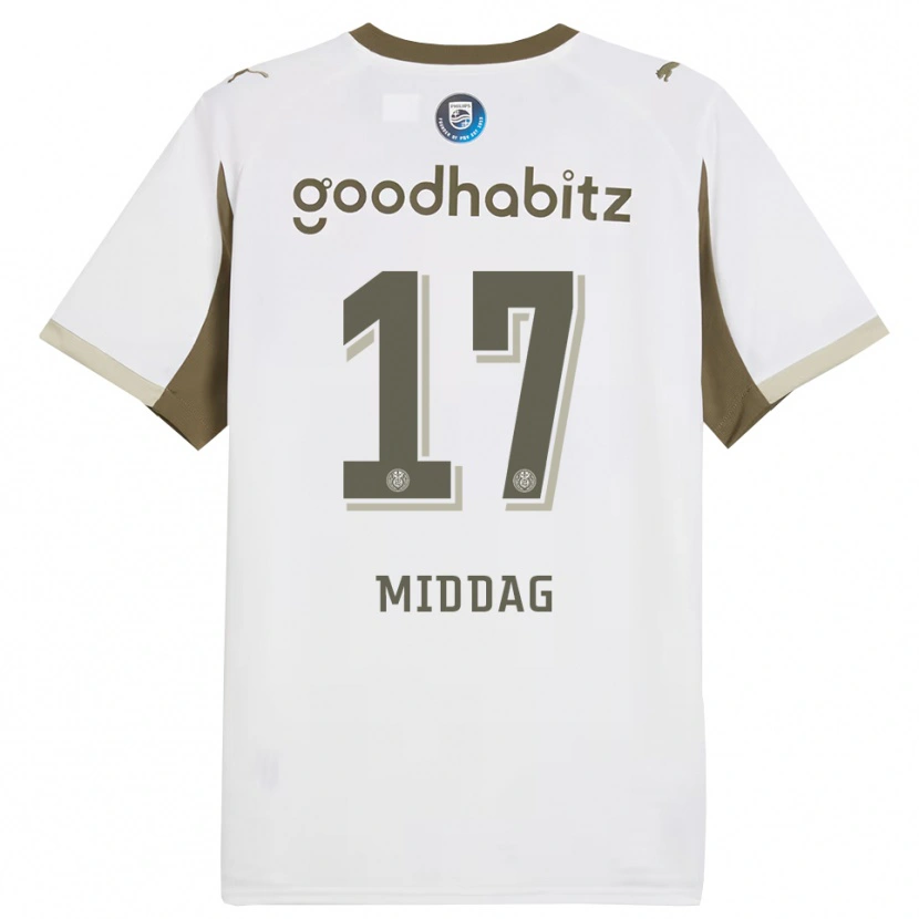 Danxen Hombre Camiseta Isai Middag #17 Blanco Gris Equipación Tercera 2025/26 La Camisa México