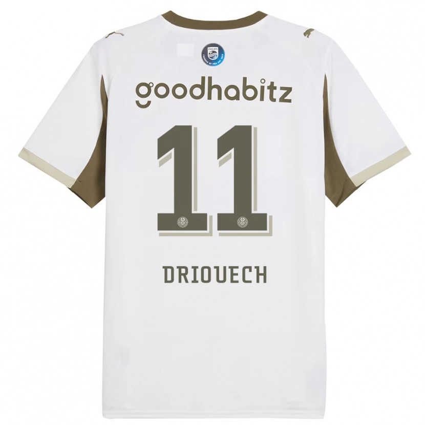 Danxen Hombre Camiseta Couhaib Driouech #11 Blanco Gris Equipación Tercera 2025/26 La Camisa México