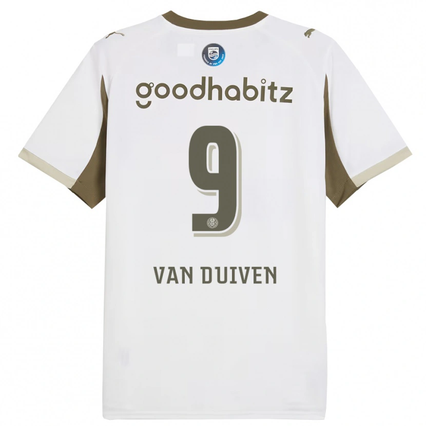Danxen Hombre Camiseta Robin Van Duiven #9 Blanco Gris Equipación Tercera 2025/26 La Camisa México