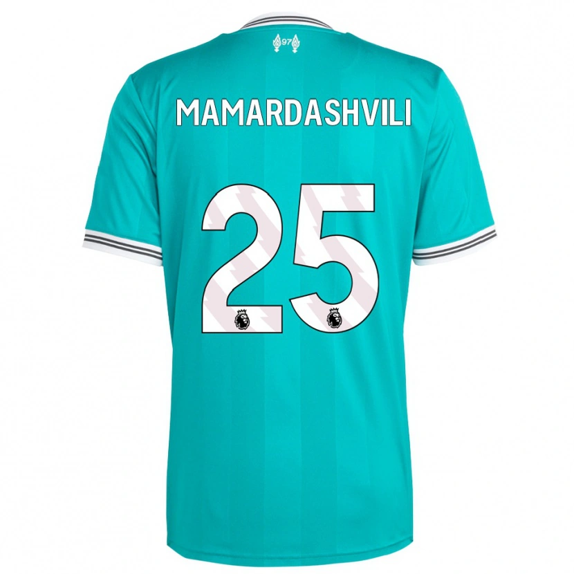 Danxen Hombre Camiseta Giorgi Mamardashvili #25 Verde Blanco Equipación Tercera 2025/26 La Camisa México