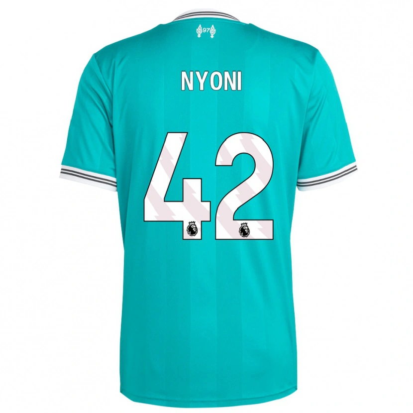 Danxen Hombre Camiseta Trey Nyoni #42 Verde Blanco Equipación Tercera 2025/26 La Camisa México