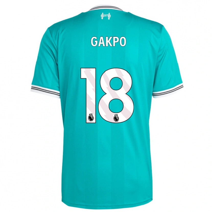 Danxen Hombre Camiseta Cody Gakpo #18 Verde Blanco Equipación Tercera 2025/26 La Camisa México