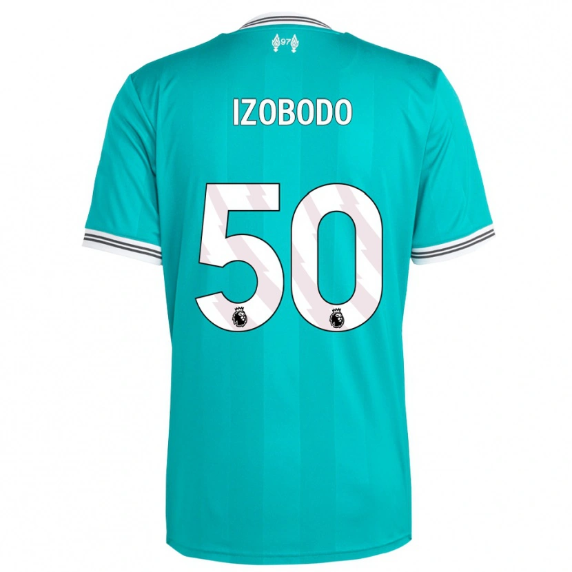 Danxen Hombre Camiseta Elijah Izobodo John #50 Verde Blanco Equipación Tercera 2025/26 La Camisa México