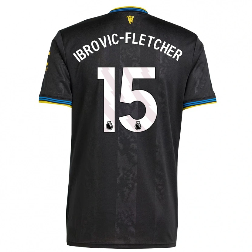 Danxen Hombre Camiseta Edward Ibrovic-Fletcher #15 Negro Amarillo Azul Equipación Tercera 2025/26 La Camisa México
