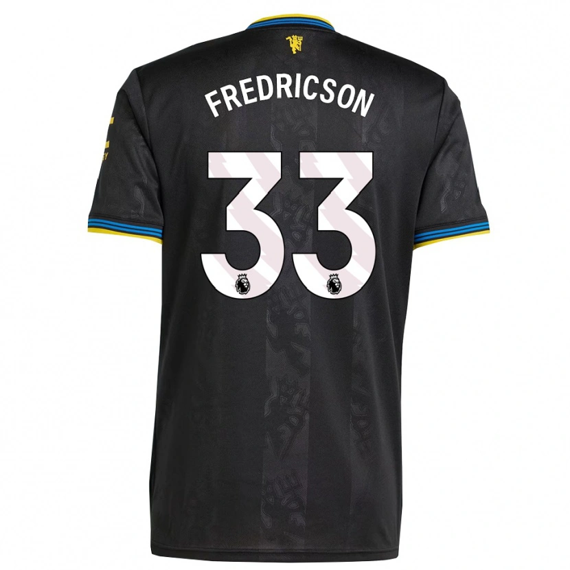 Danxen Hombre Camiseta Tyler Fredricson #33 Negro Amarillo Azul Equipación Tercera 2025/26 La Camisa México
