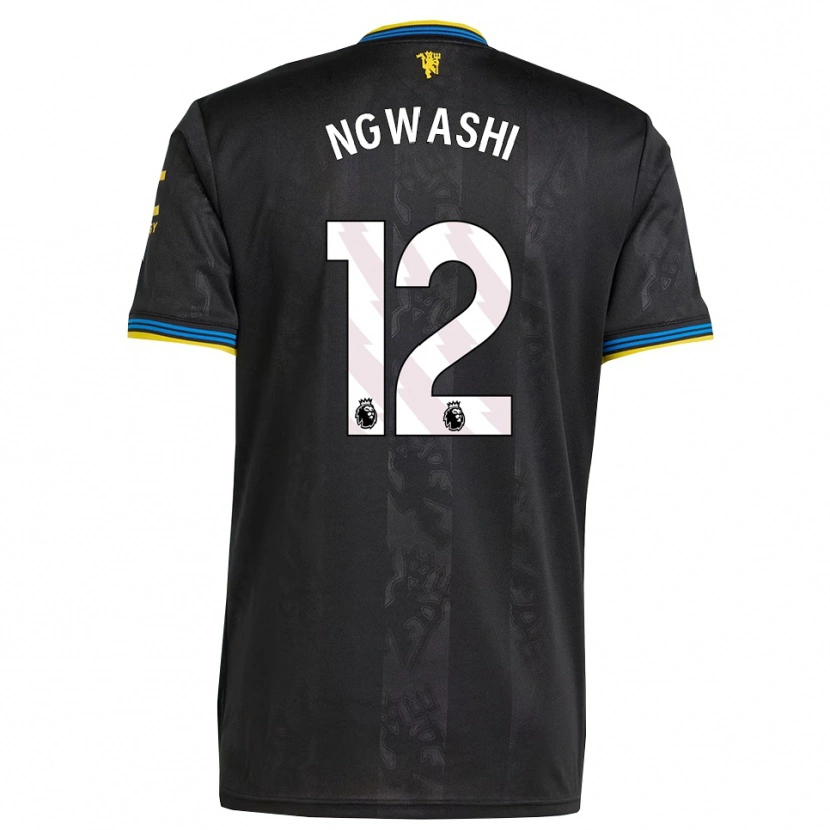 Danxen Hombre Camiseta Jayden Ngwashi #12 Negro Amarillo Azul Equipación Tercera 2025/26 La Camisa México
