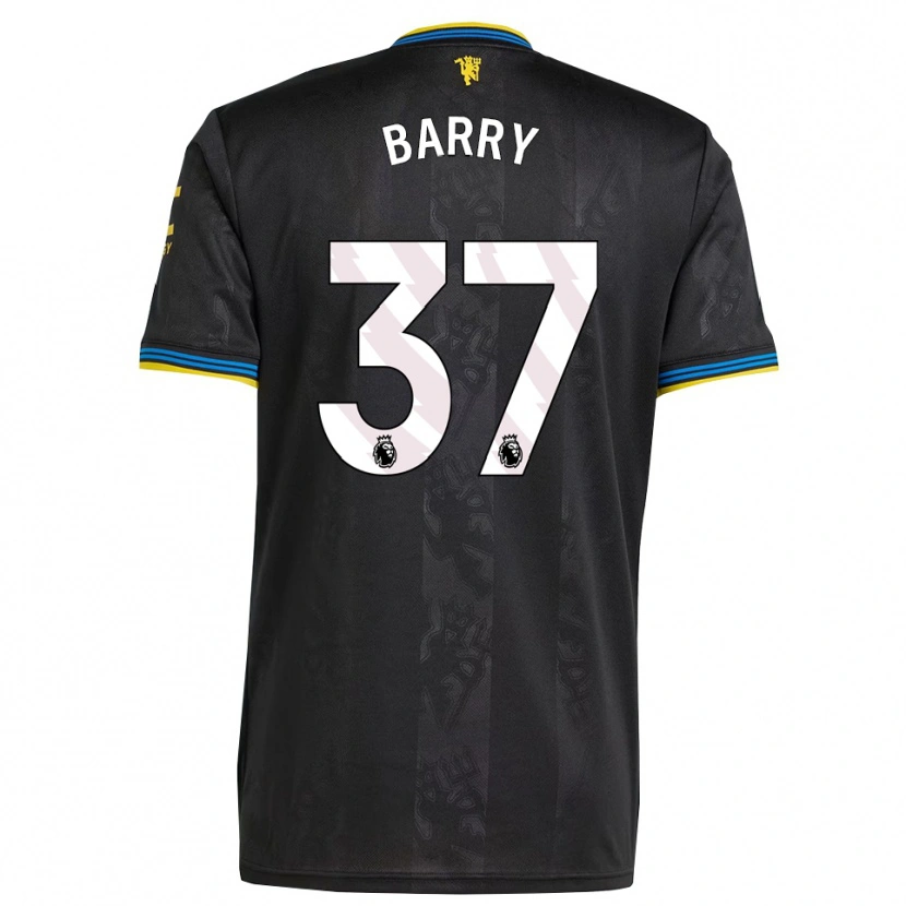 Danxen Hombre Camiseta Keira Barry #37 Negro Amarillo Azul Equipación Tercera 2025/26 La Camisa México