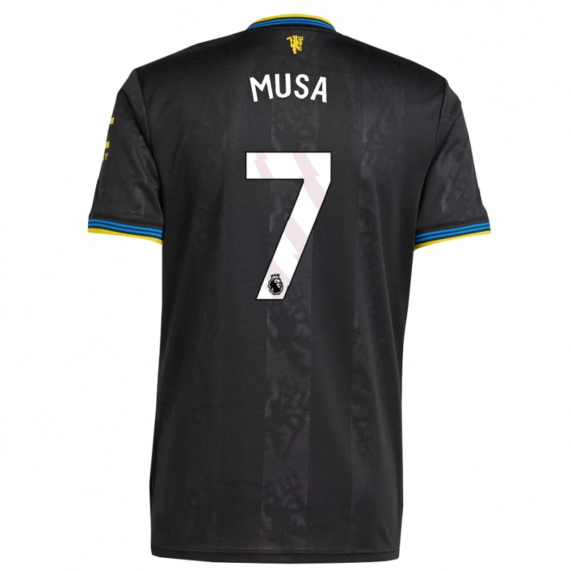 Danxen Hombre Camiseta Victor Musa #7 Negro Amarillo Azul Equipación Tercera 2025/26 La Camisa México