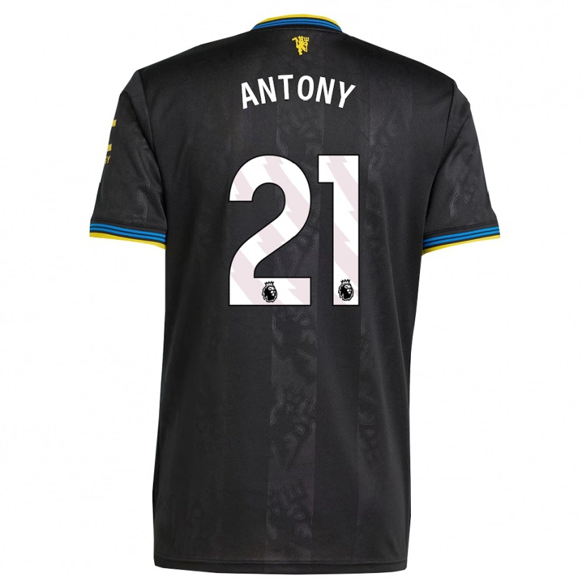 Danxen Hombre Camiseta Antony #21 Negro Amarillo Azul Equipación Tercera 2025/26 La Camisa México