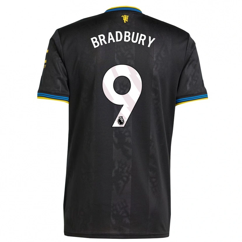 Danxen Hombre Camiseta Louie Bradbury #9 Negro Amarillo Azul Equipación Tercera 2025/26 La Camisa México