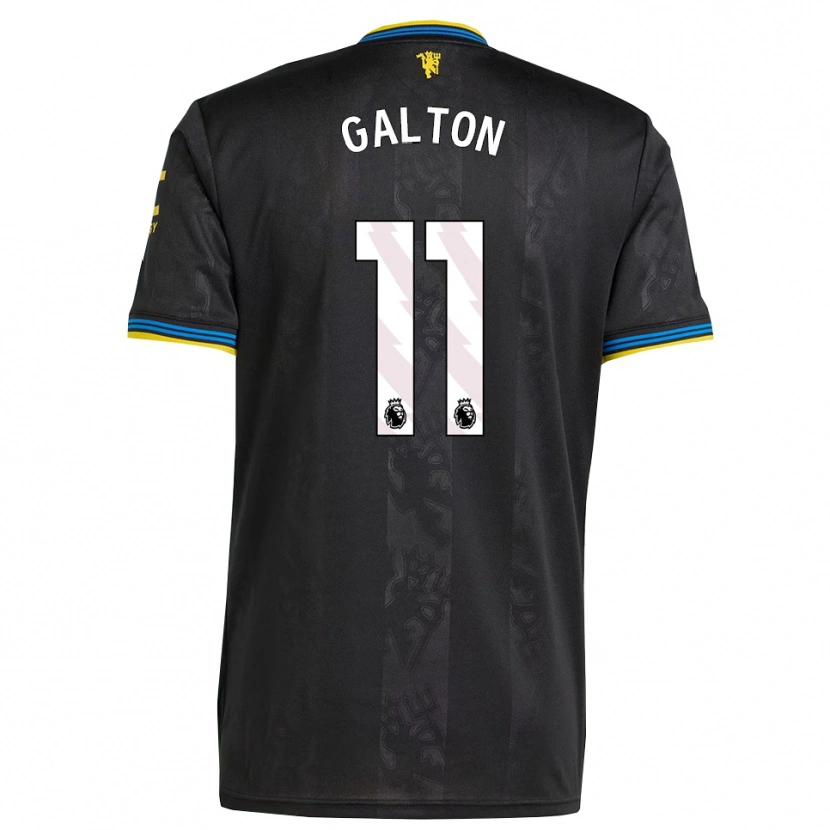 Danxen Hombre Camiseta Leah Galton #11 Negro Amarillo Azul Equipación Tercera 2025/26 La Camisa México