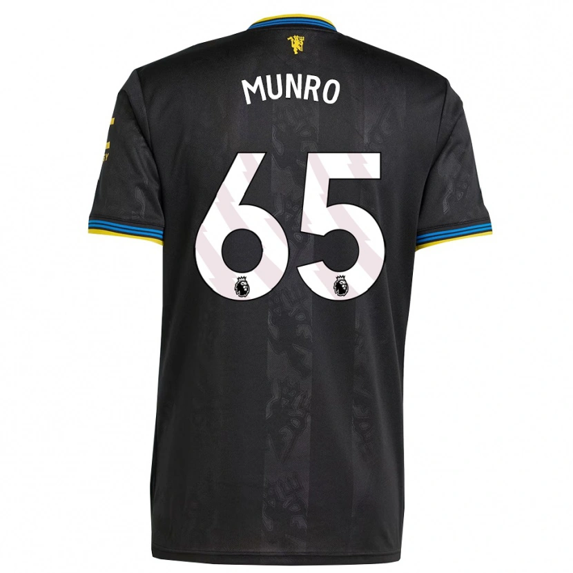 Danxen Hombre Camiseta Reece Munro #65 Negro Amarillo Azul Equipación Tercera 2025/26 La Camisa México