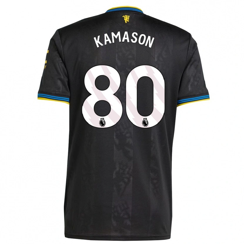 Danxen Hombre Camiseta Jaydan Kamason #80 Negro Amarillo Azul Equipación Tercera 2025/26 La Camisa México