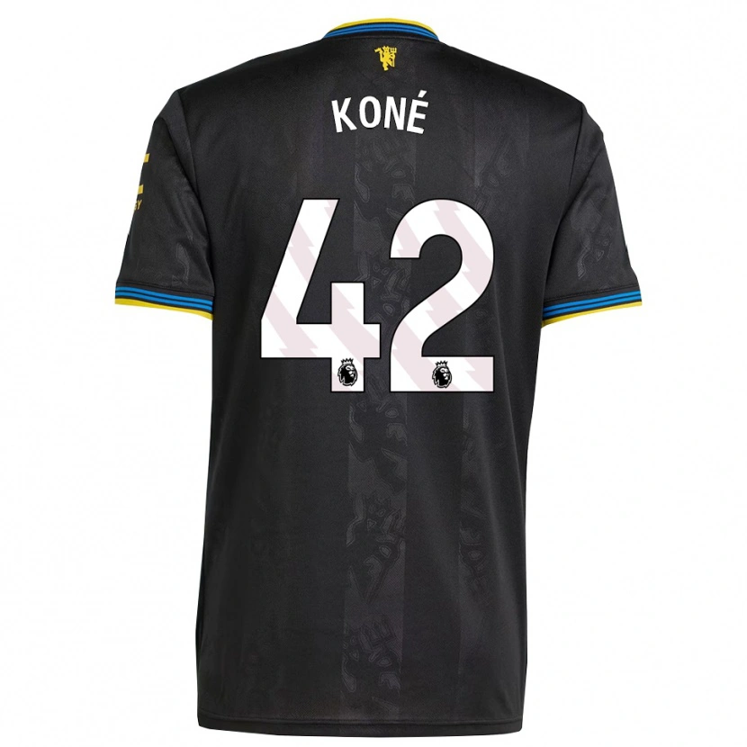 Danxen Hombre Camiseta Sékou Koné #42 Negro Amarillo Azul Equipación Tercera 2025/26 La Camisa México