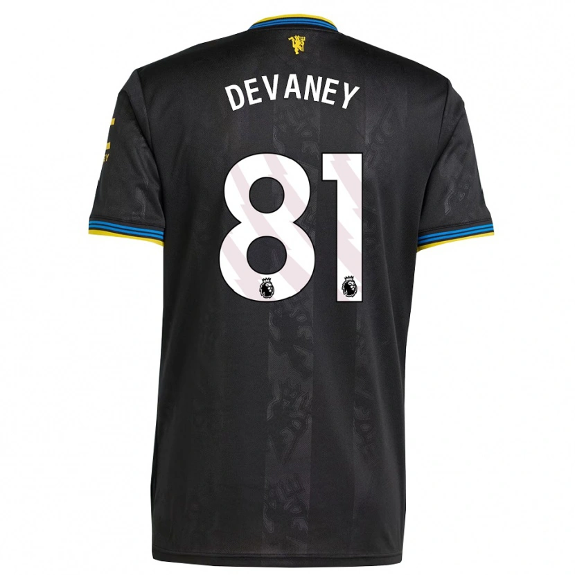 Danxen Hombre Camiseta Jacob Devaney #81 Negro Amarillo Azul Equipación Tercera 2025/26 La Camisa México