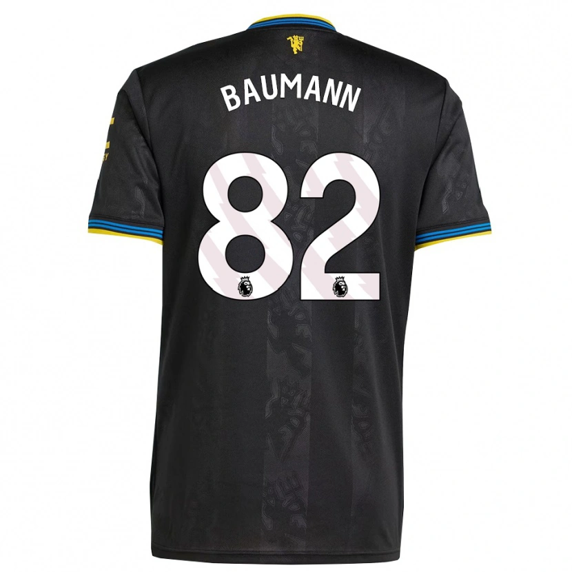 Danxen Hombre Camiseta Zach Baumann #82 Negro Amarillo Azul Equipación Tercera 2025/26 La Camisa México