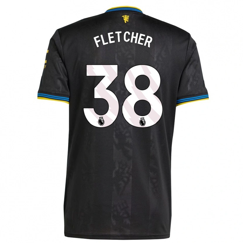 Danxen Hombre Camiseta Jack Fletcher #38 Negro Amarillo Azul Equipación Tercera 2025/26 La Camisa México