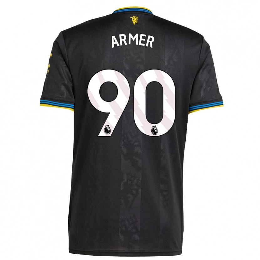 Danxen Hombre Camiseta Daniel Armer #90 Negro Amarillo Azul Equipación Tercera 2025/26 La Camisa México
