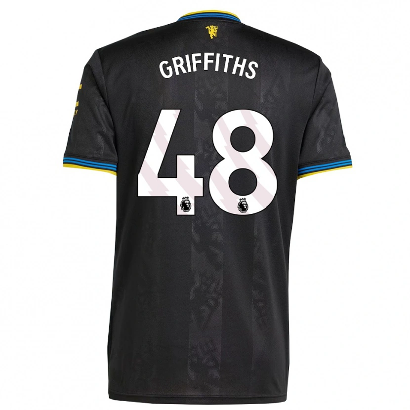 Danxen Hombre Camiseta Mared Griffiths #48 Negro Amarillo Azul Equipación Tercera 2025/26 La Camisa México