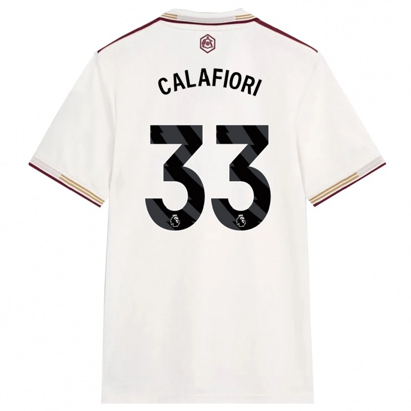 Danxen Hombre Camiseta Riccardo Calafiori #33 Blanco Roto Borgoña Equipación Tercera 2025/26 La Camisa México