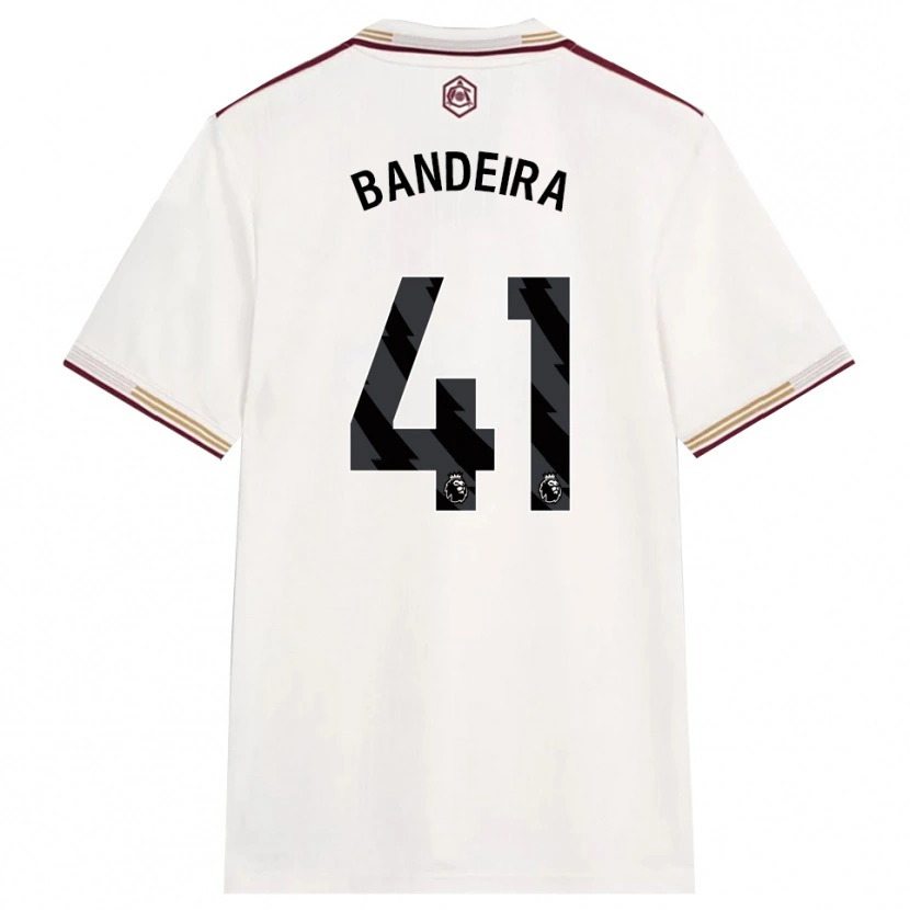 Danxen Hombre Camiseta Mauro Bandeira #41 Blanco Roto Borgoña Equipación Tercera 2025/26 La Camisa México