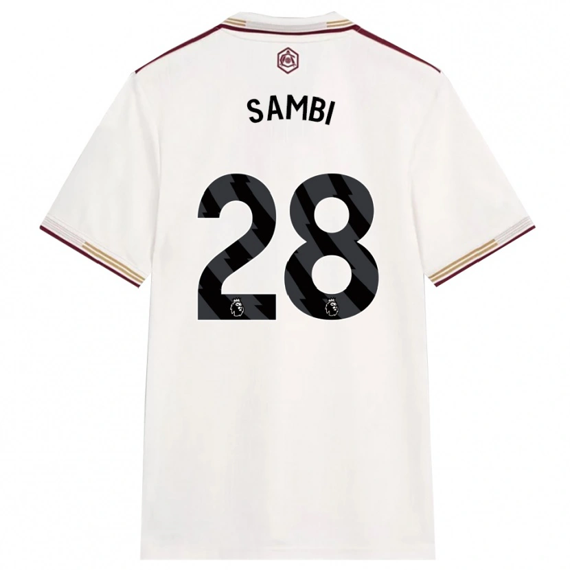 Danxen Hombre Camiseta Albert Sambi Lokonga #28 Blanco Roto Borgoña Equipación Tercera 2025/26 La Camisa México