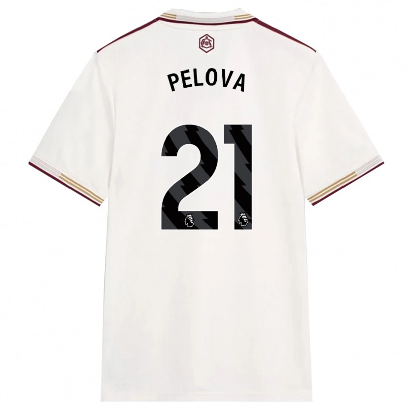 Danxen Hombre Camiseta Victoria Pelova #21 Blanco Roto Borgoña Equipación Tercera 2025/26 La Camisa México