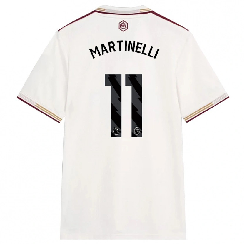 Danxen Hombre Camiseta Gabriel Martinelli #11 Blanco Roto Borgoña Equipación Tercera 2025/26 La Camisa México