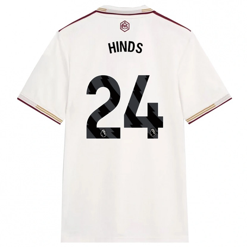 Danxen Hombre Camiseta Taylor Hinds #24 Blanco Roto Borgoña Equipación Tercera 2025/26 La Camisa México