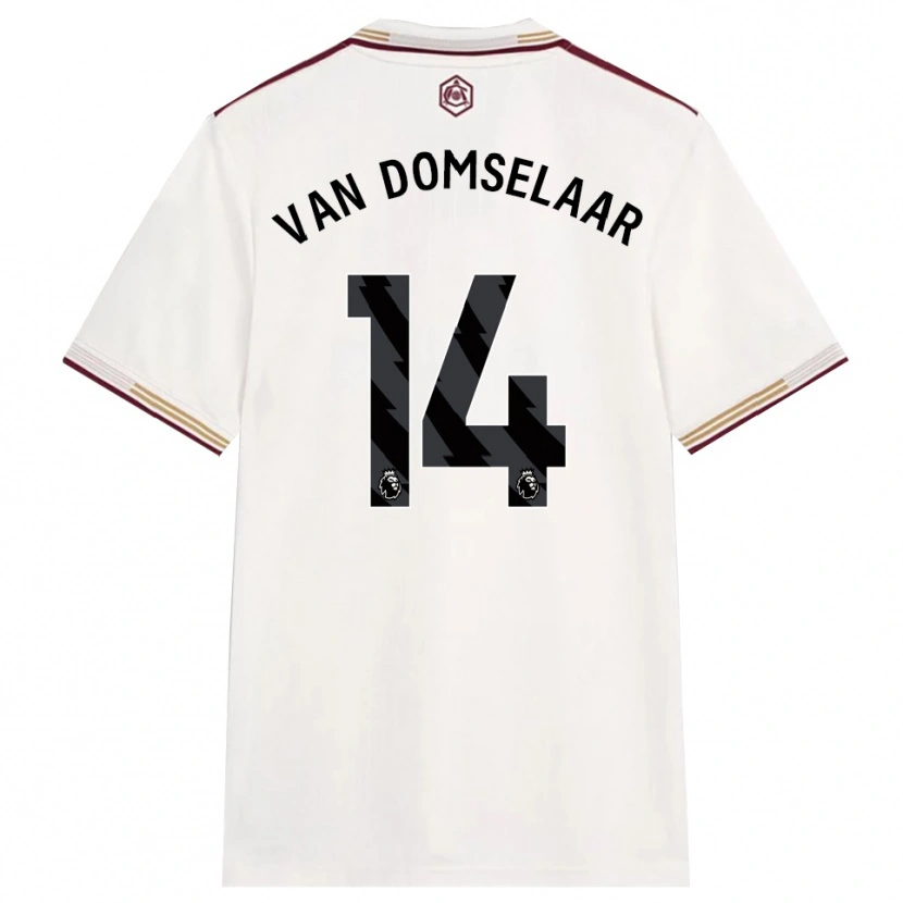 Danxen Hombre Camiseta Daphne Van Domselaar #14 Blanco Roto Borgoña Equipación Tercera 2025/26 La Camisa México