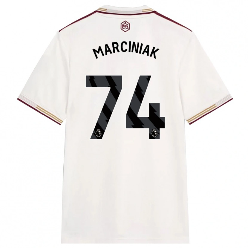 Danxen Hombre Camiseta Alex Marciniak #74 Blanco Roto Borgoña Equipación Tercera 2025/26 La Camisa México