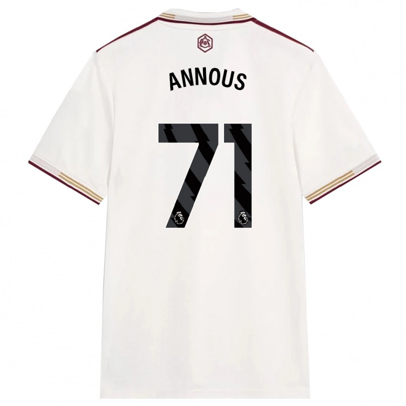 Danxen Hombre Camiseta Andre Harriman-Annous #71 Blanco Roto Borgoña Equipación Tercera 2025/26 La Camisa México