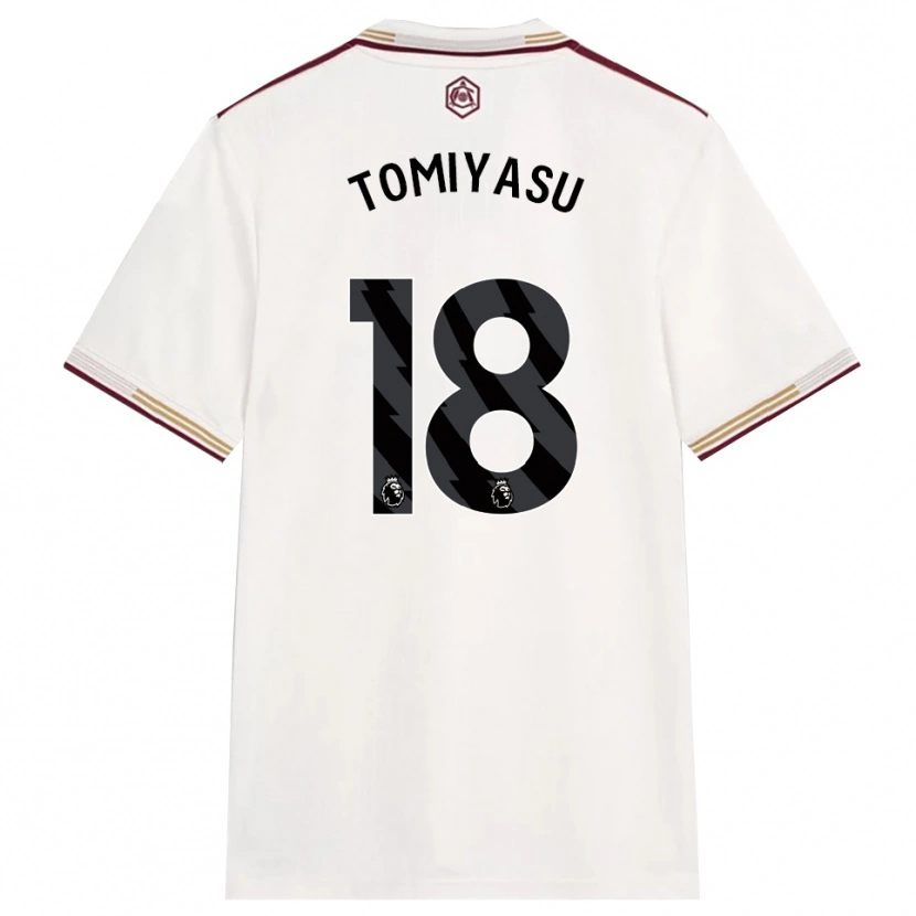 Danxen Hombre Camiseta Takehiro Tomiyasu #18 Blanco Roto Borgoña Equipación Tercera 2025/26 La Camisa México