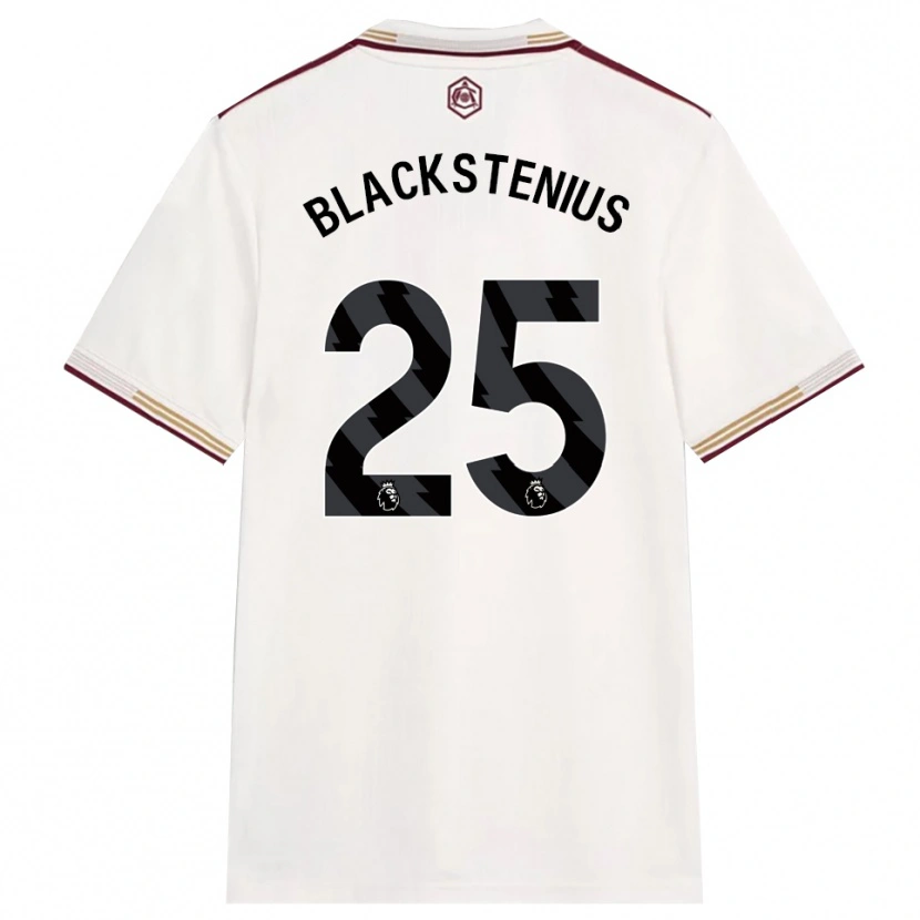 Danxen Hombre Camiseta Stina Blackstenius #25 Blanco Roto Borgoña Equipación Tercera 2025/26 La Camisa México