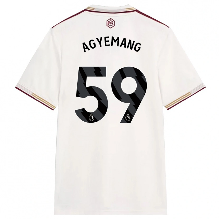 Danxen Hombre Camiseta Michelle Agyemang #59 Blanco Roto Borgoña Equipación Tercera 2025/26 La Camisa México