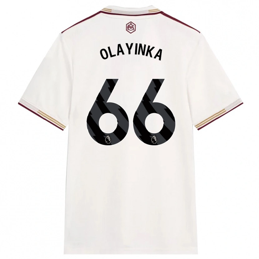 Danxen Hombre Camiseta James Olayinka #66 Blanco Roto Borgoña Equipación Tercera 2025/26 La Camisa México