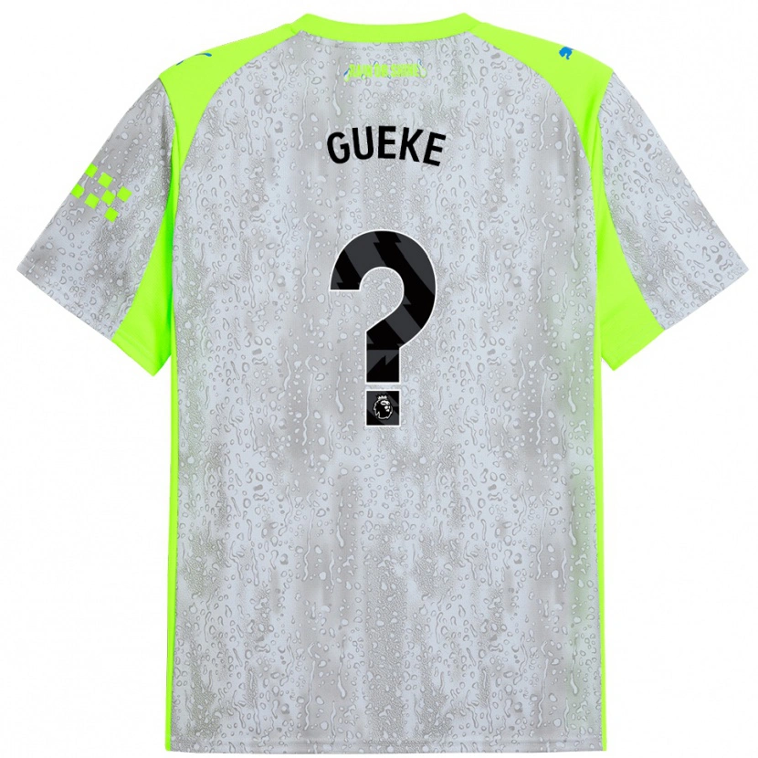 Danxen Hombre Camiseta William Gueke #0 Gris Amarillo Equipación Tercera 2025/26 La Camisa México