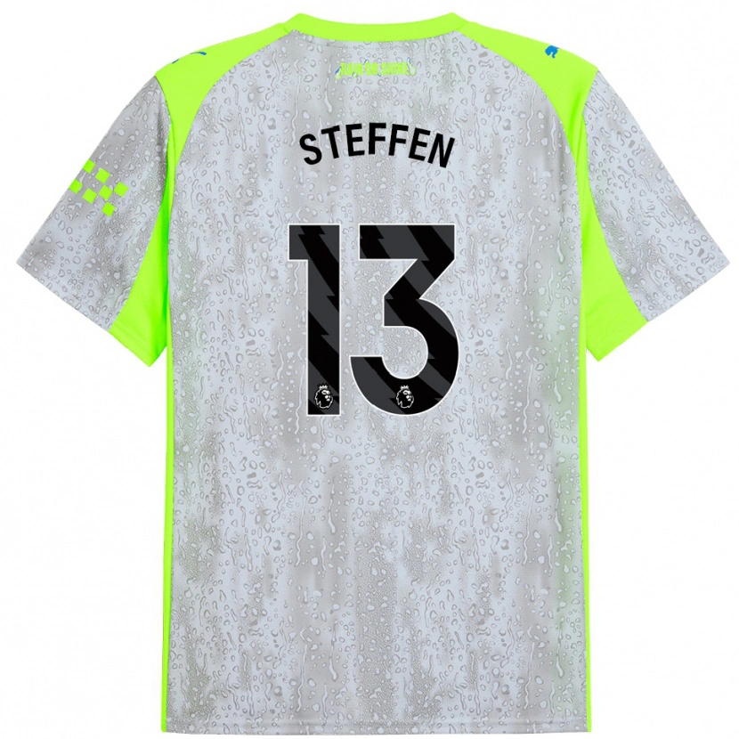 Danxen Hombre Camiseta Zack Steffen #13 Gris Amarillo Equipación Tercera 2025/26 La Camisa México