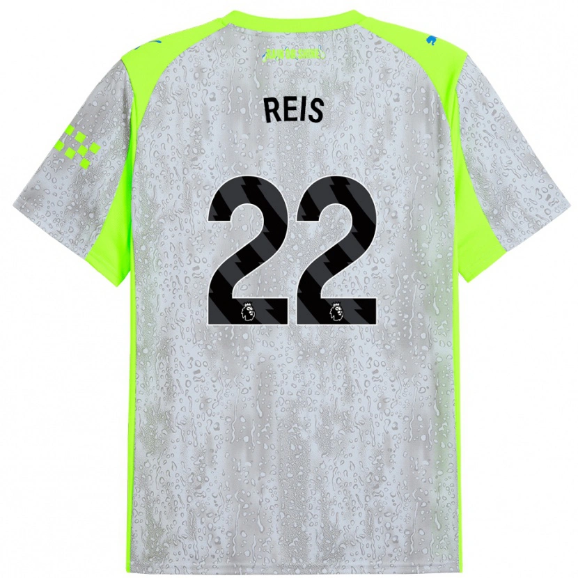 Danxen Hombre Camiseta Vitor Reis #22 Gris Amarillo Equipación Tercera 2025/26 La Camisa México