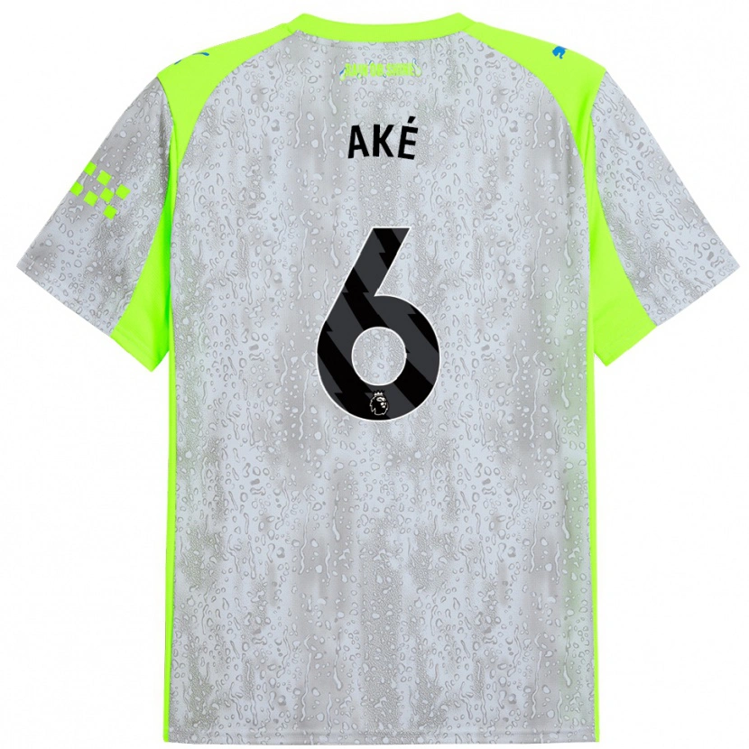 Danxen Hombre Camiseta Nathan Aké #6 Gris Amarillo Equipación Tercera 2025/26 La Camisa México