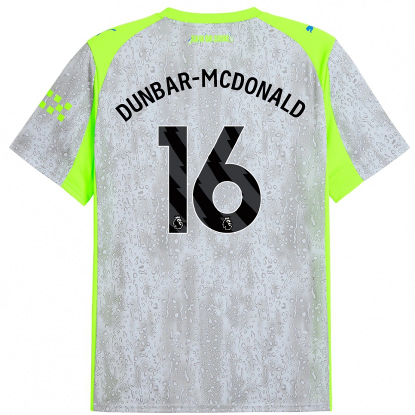 Danxen Hombre Camiseta Christian Dunbar-Mcdonald #16 Gris Amarillo Equipación Tercera 2025/26 La Camisa México