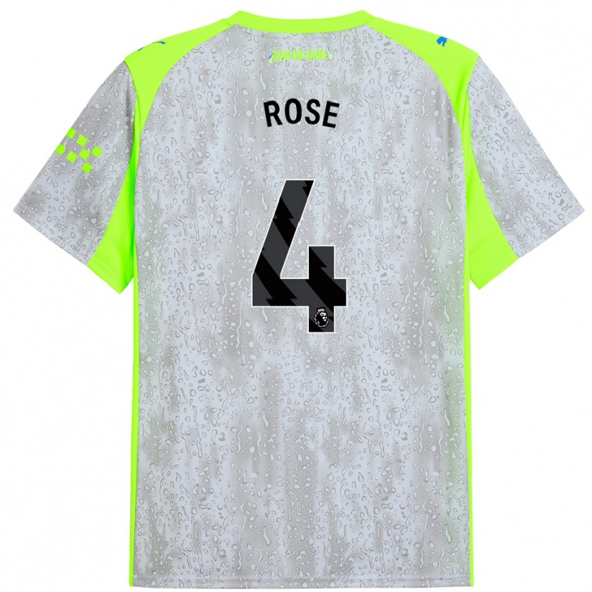 Danxen Hombre Camiseta Jade Rose #4 Gris Amarillo Equipación Tercera 2025/26 La Camisa México