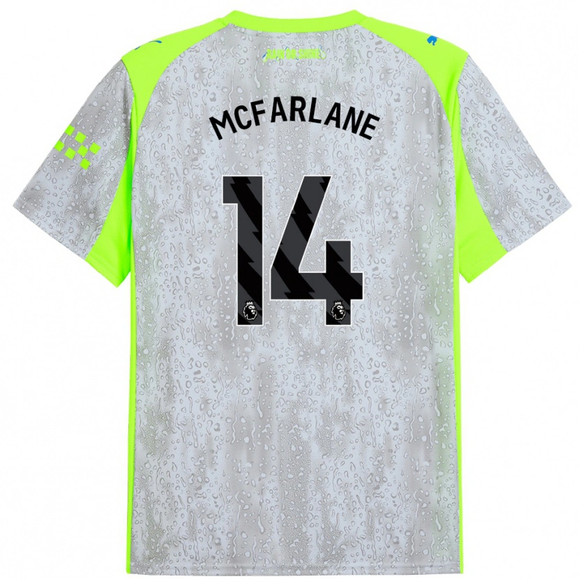 Danxen Hombre Camiseta Christian Mcfarlane #14 Gris Amarillo Equipación Tercera 2025/26 La Camisa México